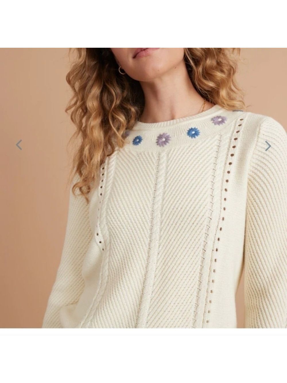 Marine layer Jada Crewneck Sweater in Ivory - Picture 3 of 8